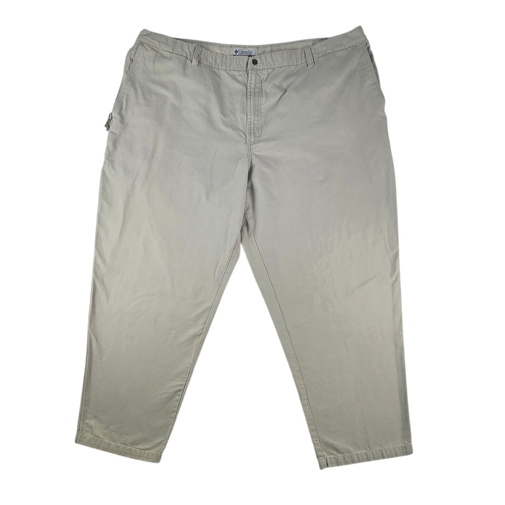 Columbia Roc Pants Casual Utility Trousers Mens 50x32 Tan Cotton Canvas Straight